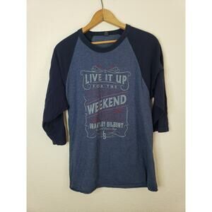 Brantley Gilbert Tour 2017 Mens Blue TShirt Short Sleeve SIZE MEDIUM half Sleeve